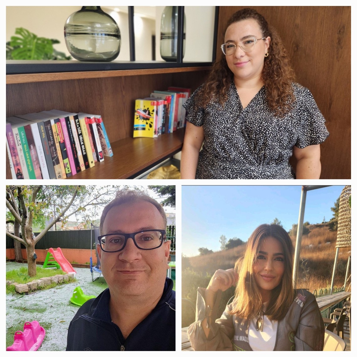 בתמונה העליונה - קארין ברכה בנימיני, מטה מימין - אודליה מעודה, מטה משמאל, טמיר ינאי. קרדיט - דוברות ההסתדרות